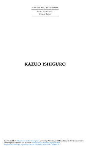Kazuo Ishiguro 2nd Edition Cynthia F Wong