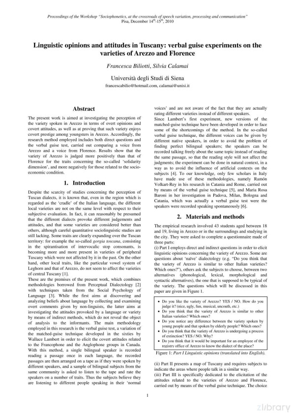 Sociophonetics At The Crossroads Of Speech Variation Processing And Communication 1st Edition Francesca Biliotti