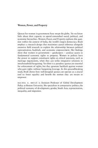 Women Power And Property The Paradox Of Gender Equality Laws In India 1st Edition Rachel E Brul
