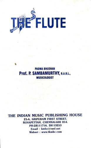 The Flute Vi Prof P Sambamurthy