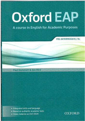 Oxford Eap A Course In English For Academic Purposes Preintermediateb1 Paul Dummett Jon Hird