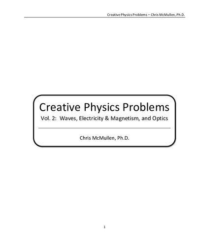 Creative Physics Problems Mechanics 2 Chris Mcmulen
