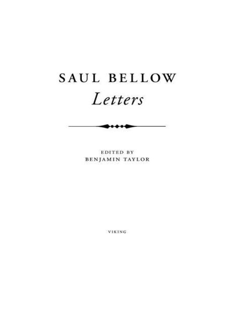 Letters Saul Bellow