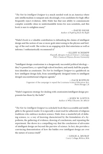 The Notsointelligent Designer Why Evolution Explains The Human Body And Intelligent Design Does Not Hafer