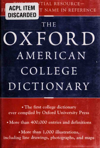 Oxford American College Dictionary Oxford University Press