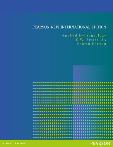 Applied Hydrogeology 4th Ed New Intern Ed Pearson Education Fetter
