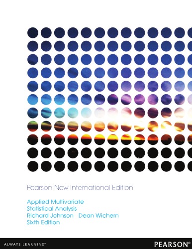 Applied Multivariate Statistical Analysis Pearson New International Ed Of 6th Revised Ed Johnson