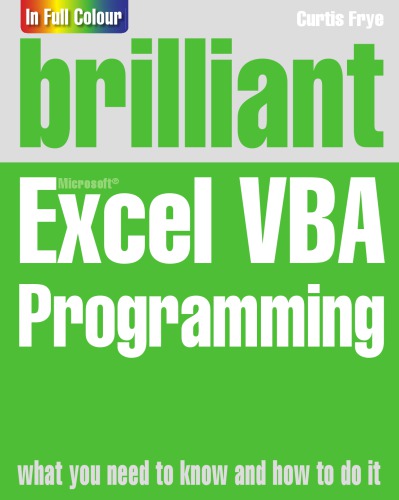 Brilliant Excel Vba Programming Ken Bluttman Bluttman Ken