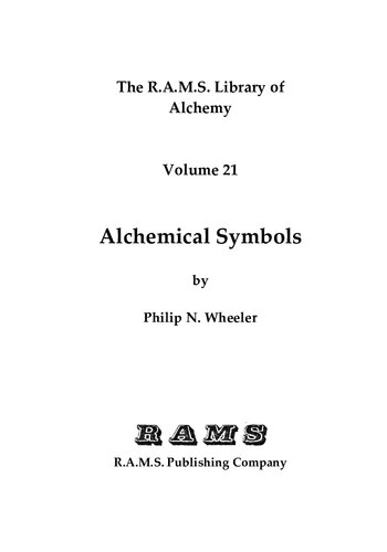 Alchemical Symbols 4 Ed 4th Edition Wheeler Philip N