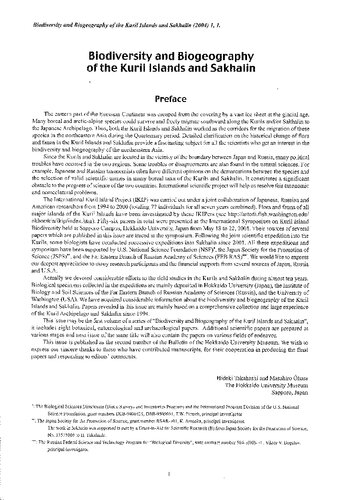 Biodiversity And Biogeography Of The Kuril Islands And Sakhalin Vol 1 Hideki Takahashi Masahiro Hara