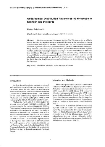 Biodiversity And Biogeography Of The Kuril Islands And Sakhalin Volume 2 Hideki Takahashi Editor Masahiro Hara Editor