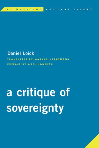 A Critique Of Sovereignty Daniel Loick
