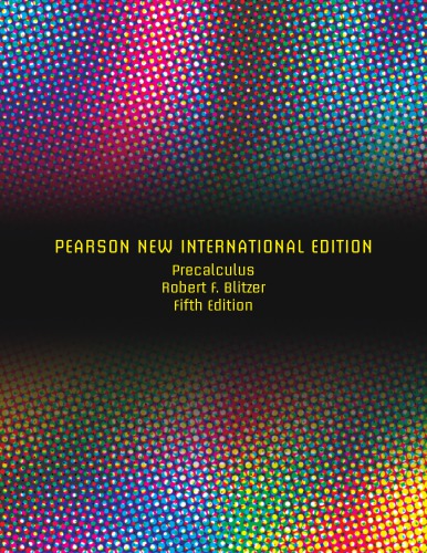 Precalculus Fifth Edition Pearson New International Edition Blitzer
