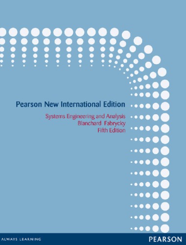 Systems Engineering And Analysis Pearson New International Edition Fabrycky