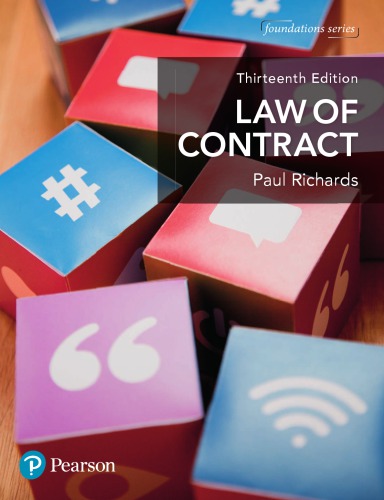 Law Of Contract 13th Ed Pearson Richards Paul