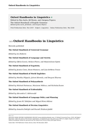 The Oxford Handbook Of English Grammar Illustrated Bas Aarts