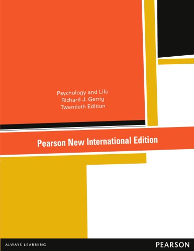 Psychology And Life 20th Ed Pearson New International Ed Gerrig
