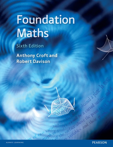 Foundation Maths Sixth Edition Croft Anthonydavison Robert