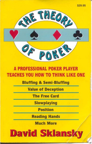 The Theory Of Poker 4th Ed 9th Prt Sklansky David