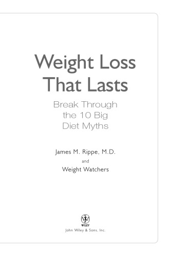 Weight Watchers Weight Loss That Lasts James M Rippe Md Weight Watchers