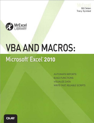 Vba And Macros Microsoft Excel 2010 Jelen Billsyrstad Tracy