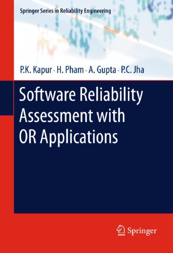 Software Reliability Assessment With Or Applications Kapur P Kpham