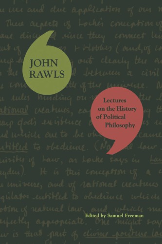 Lectures On The History Of Political Philosophy Rawls John Freeman