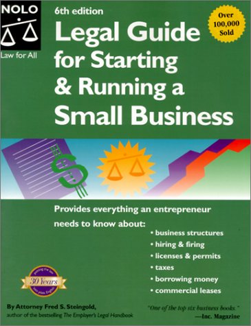 Legal Guide For Starting Running A Small Business 6th Edition 2001 6th Fred S Steingold