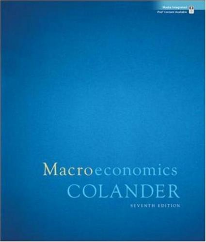 Macroeconomics 7th Edition 7th Edition David Colander
