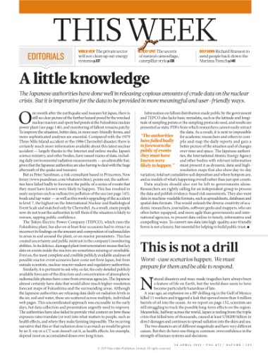 Nature Nature Magazine Volume 472 Pp 135254 E4e9 14 April 2011 472 7342 Phillip Campbell