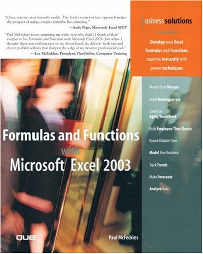 Formulas And Functions With Microsoft Excel 2003 Paul Mcfedries