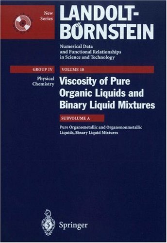 Pure Organometallic And Organononmetallic Liquids Binary Liquid Mixtures 1st Edition C Wohlfarth