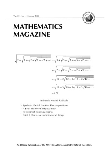 Mathematics Magazine 81 1 Walter Stromquist Editor In Chief