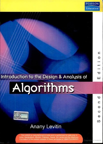 Introduction To The Design And Analysis Of Algorithms 2nd Edition Anany Levitin