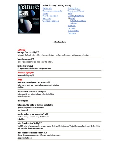 Nature Volume 441 Number 7090 Pp127254 441 7090 Philip Campbell