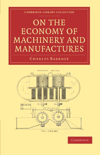 On The Economy Of Machinery And Manufactures Charles Babbage
