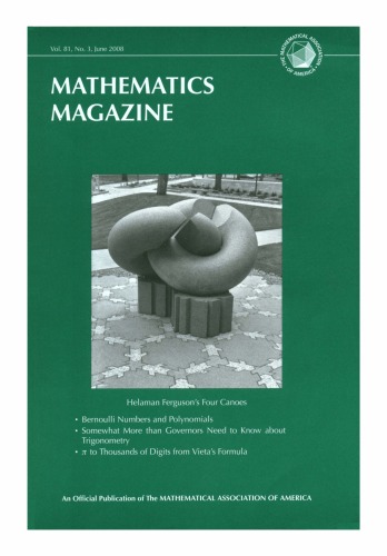 Mathematics Magazine 81 3 Walter Stromquist Editor In Chief