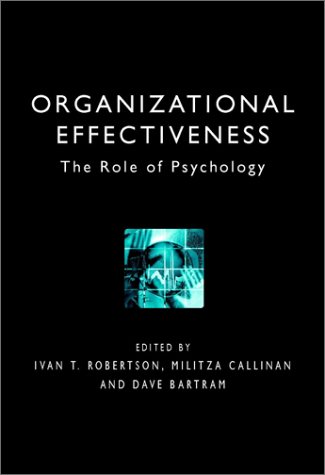 Organizational Effectiveness The Role Of Psychology 1st Edition Ivan T Robertson