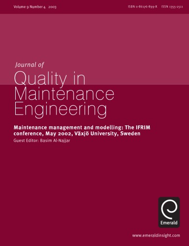 Maintenance Management And Modelling The Ifrim Conference May 2002 Vxj University Sweden Basim Alnajjar