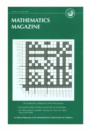 Mathematics Magazine 80 3 Walter Stromquist Editor In Chief