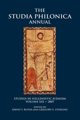The Studia Philonica Annual Xix 2007 Dt Runia Ge Sterling Eds