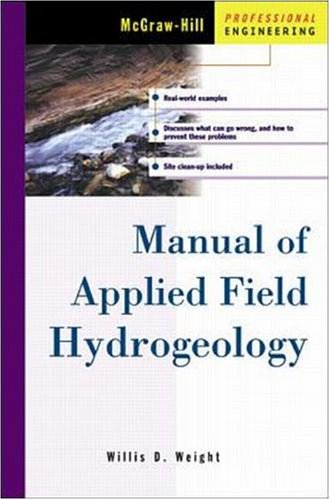 Manual Of Applied Field Hydrogeology 1st Edition Willis D Weight