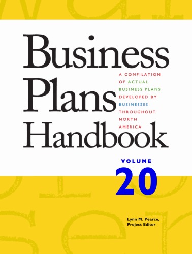 Business Plans Handbook Volume 20 20th Edition Lynn M Pearce