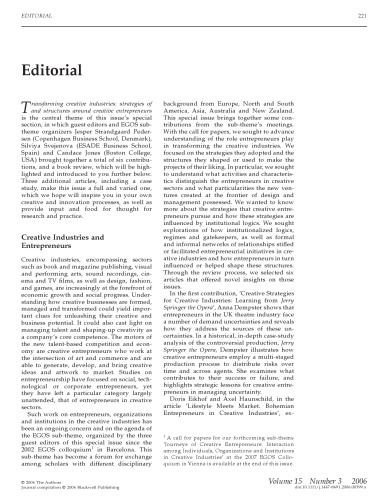 Creativity And Innovation Management Journal September 2006 15 3 Petra De Weerdnederhof And Olaf Fisscher Editors