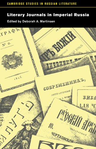 Literary Journals In Imperial Russia Deborah A Martinsen Editor