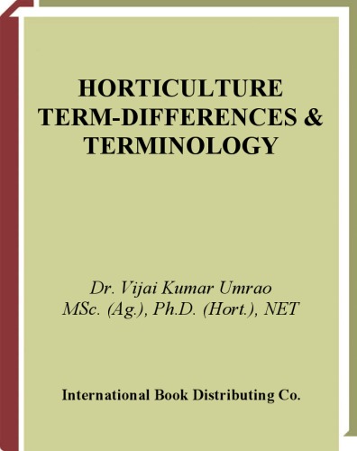 Horticulture Term Differences Terminology Sinha Basant K