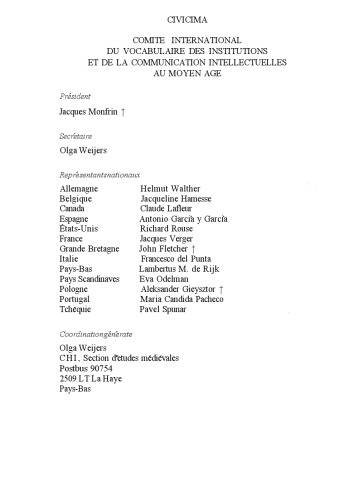 Vocabulary Of Intellectual Life In The Middle Ages Mariken Teeuwen