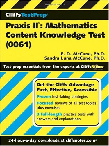 Cliffstestpreppraxis Ii Mathematics Content Knowledge Test0061 1st Edition E Donice Mccune