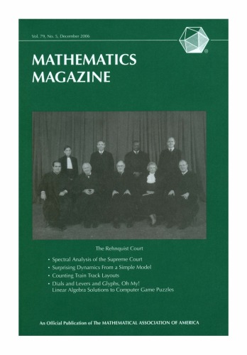 Mathematics Magazine 79 5 Walter Stromquist Editor In Chief