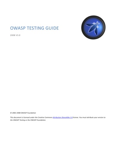 The Open Web Application Security Project Owasp Testing Guide V30 Matteo Meucci